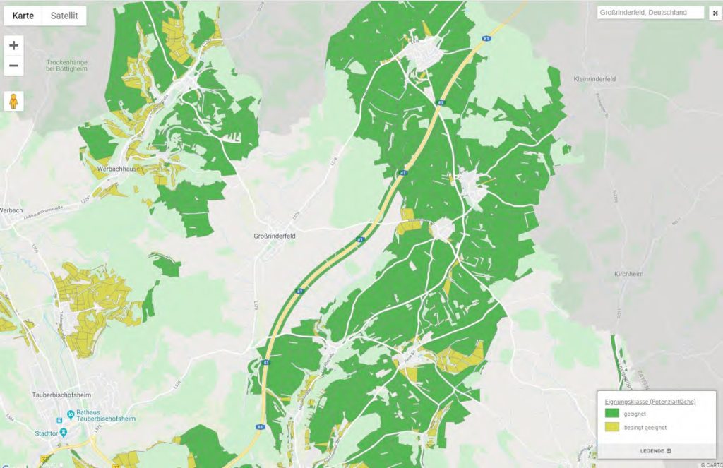 Potential Photovoltaik-Freiflächenanlagen in Großrinderfeld