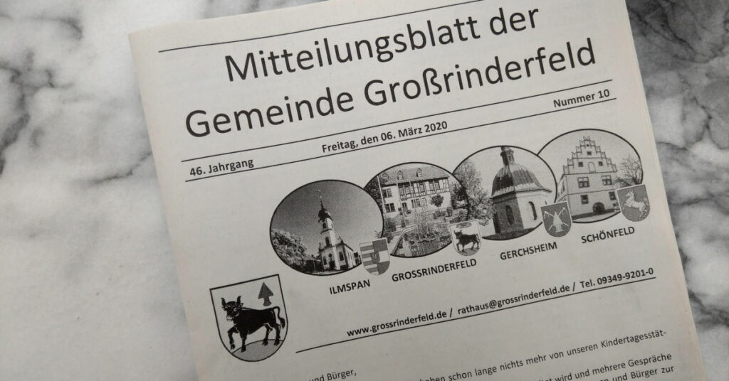 Gemeindeblatt Großrinderfeld (Symbolbild)
