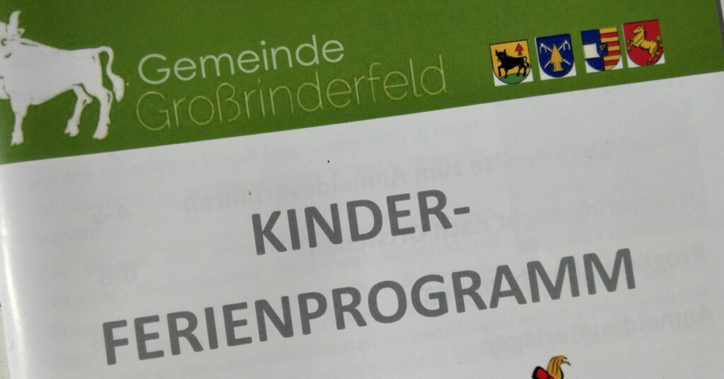 Foto des Programmheftes für das Ferienprogramm in Großrinderfeld.
