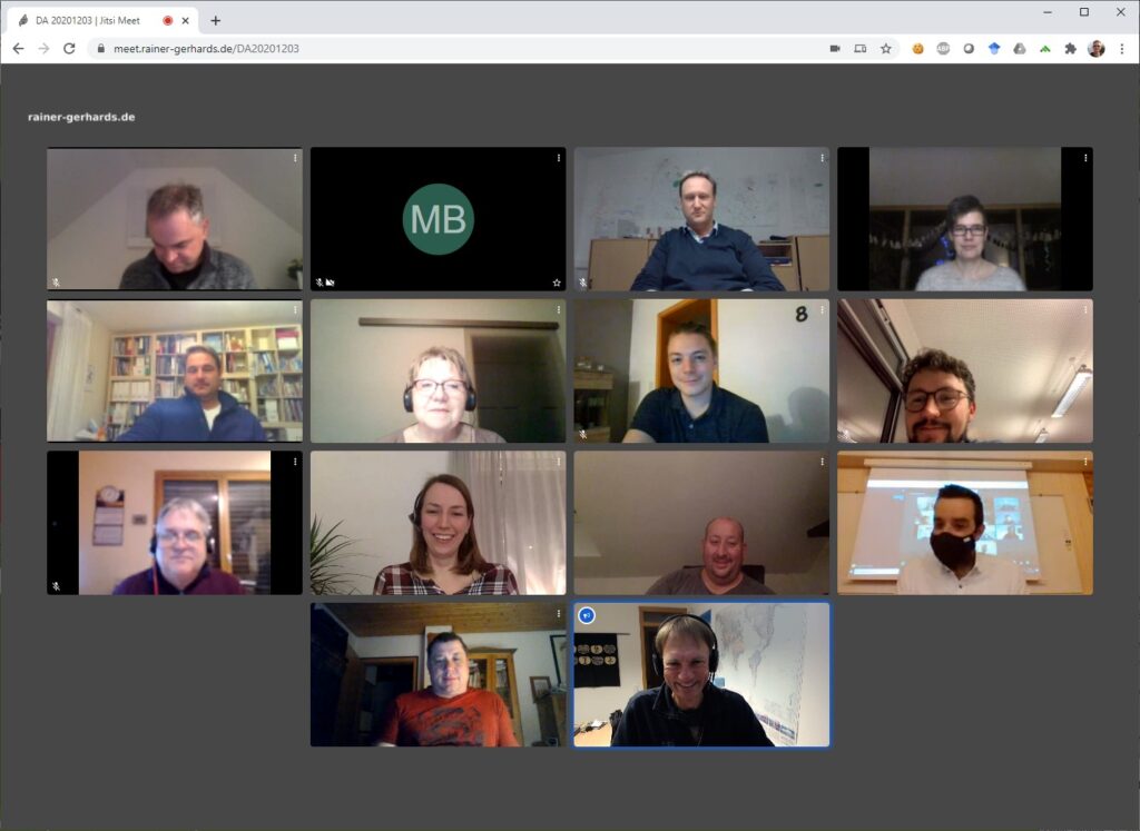 Bildschirmfoto der Videokonferenzsitzung in Großrinderfeld.