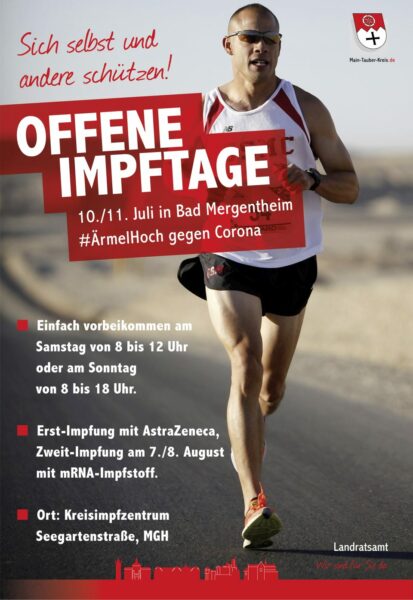 Plakat "Offene Impftage in Bad Mergentheim"