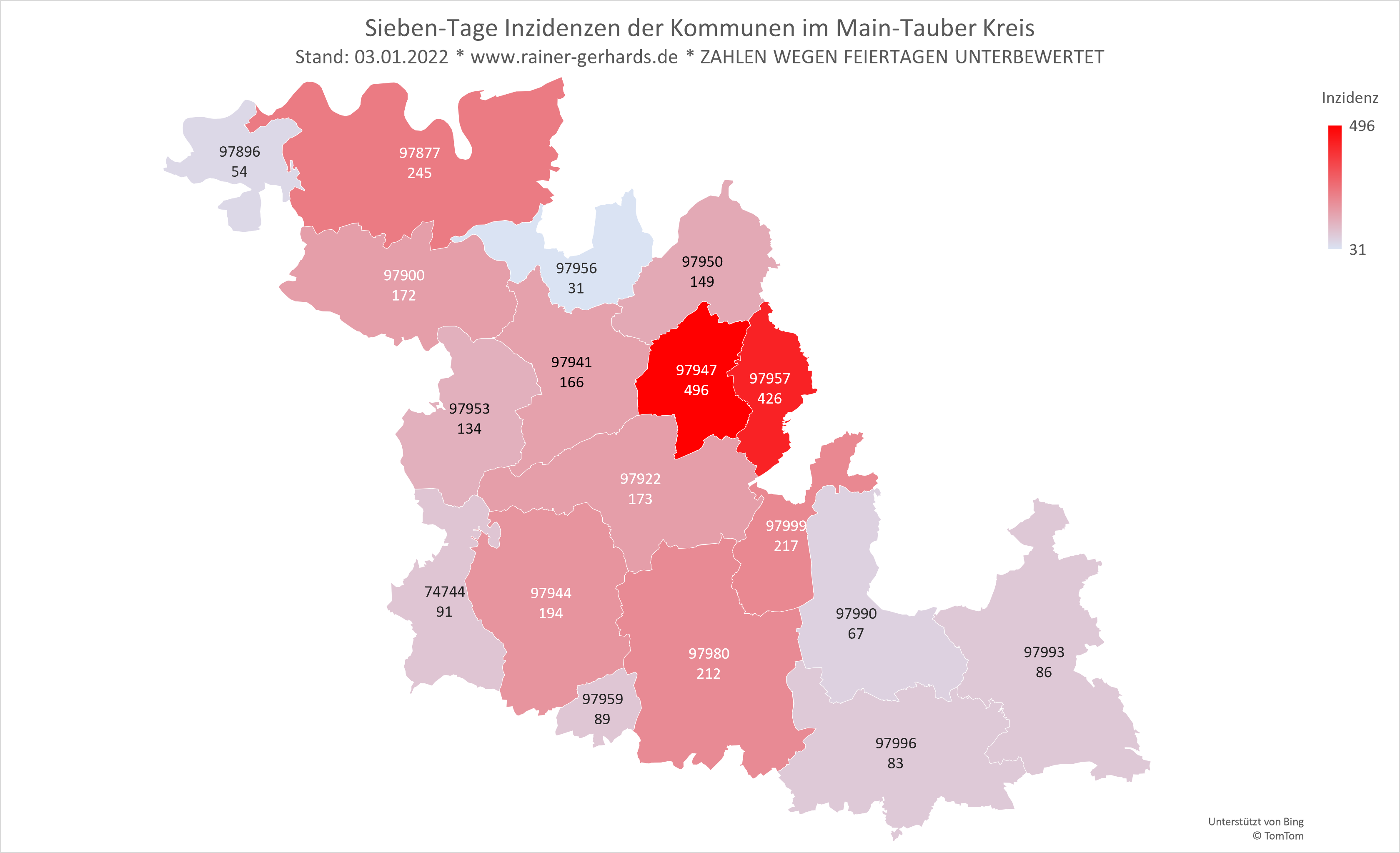 Corona-Fälle im Main Tauber Kreis