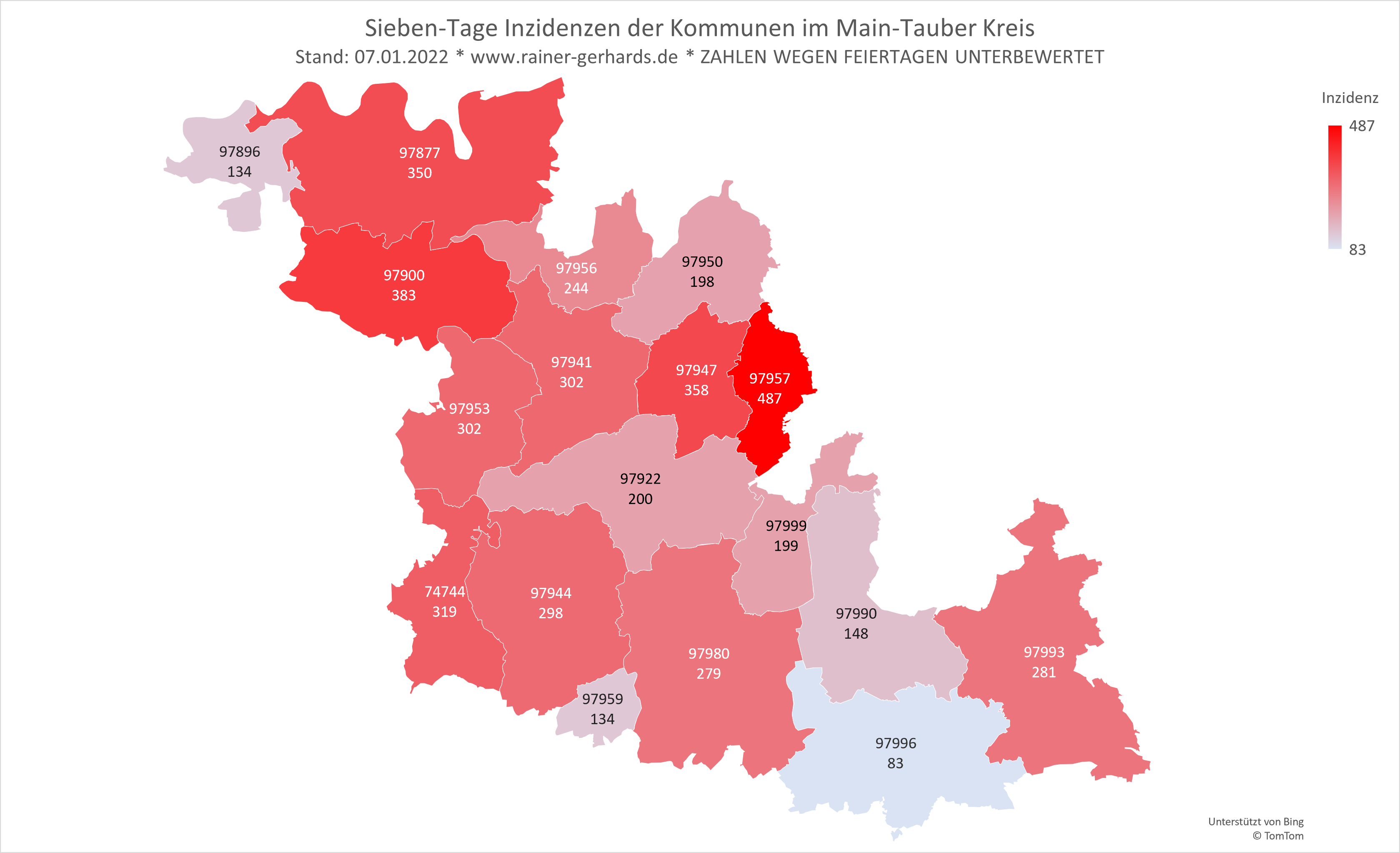 Corona-Fälle im Main Tauber Kreis