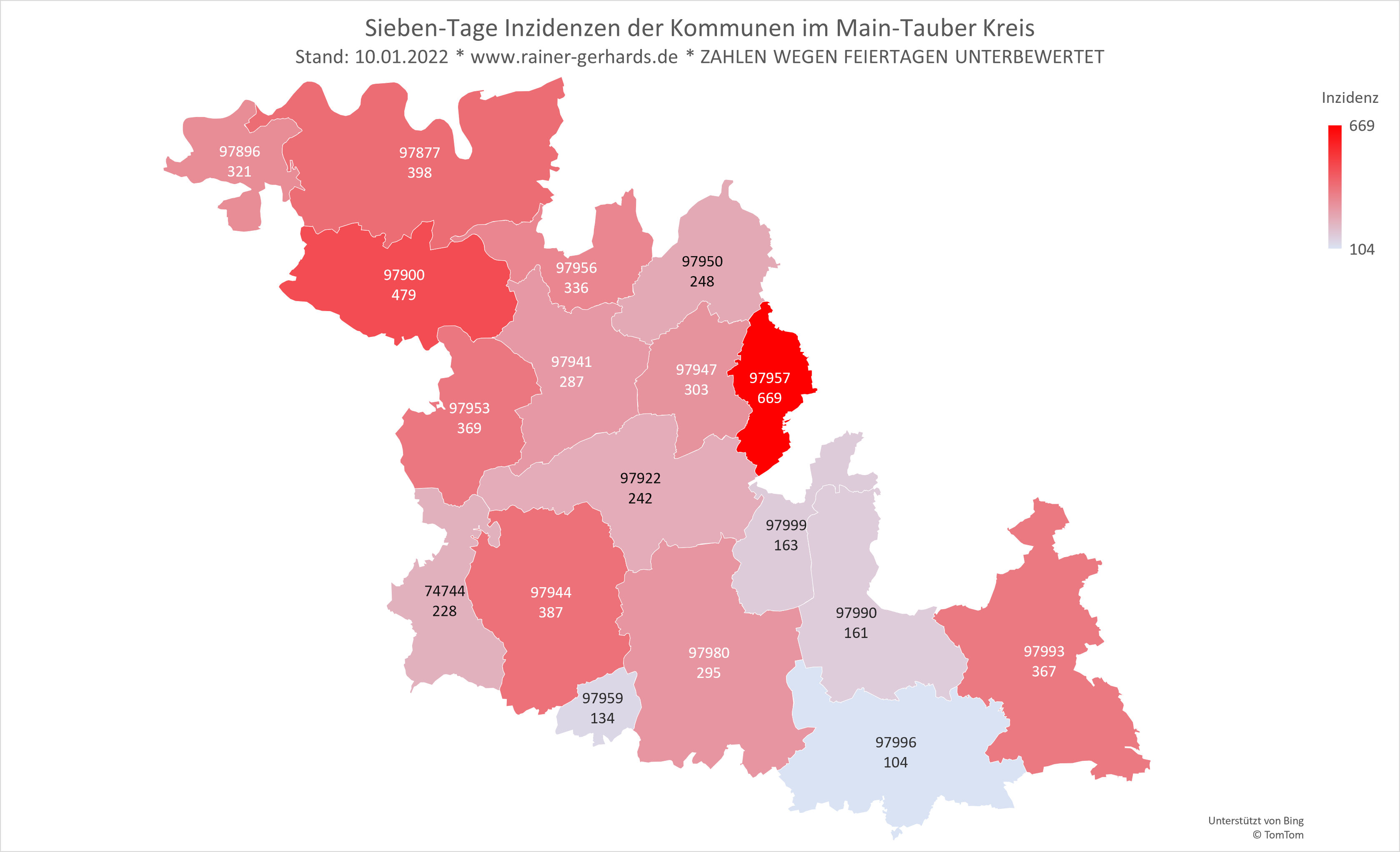 Corona-Fälle im Main Tauber Kreis
