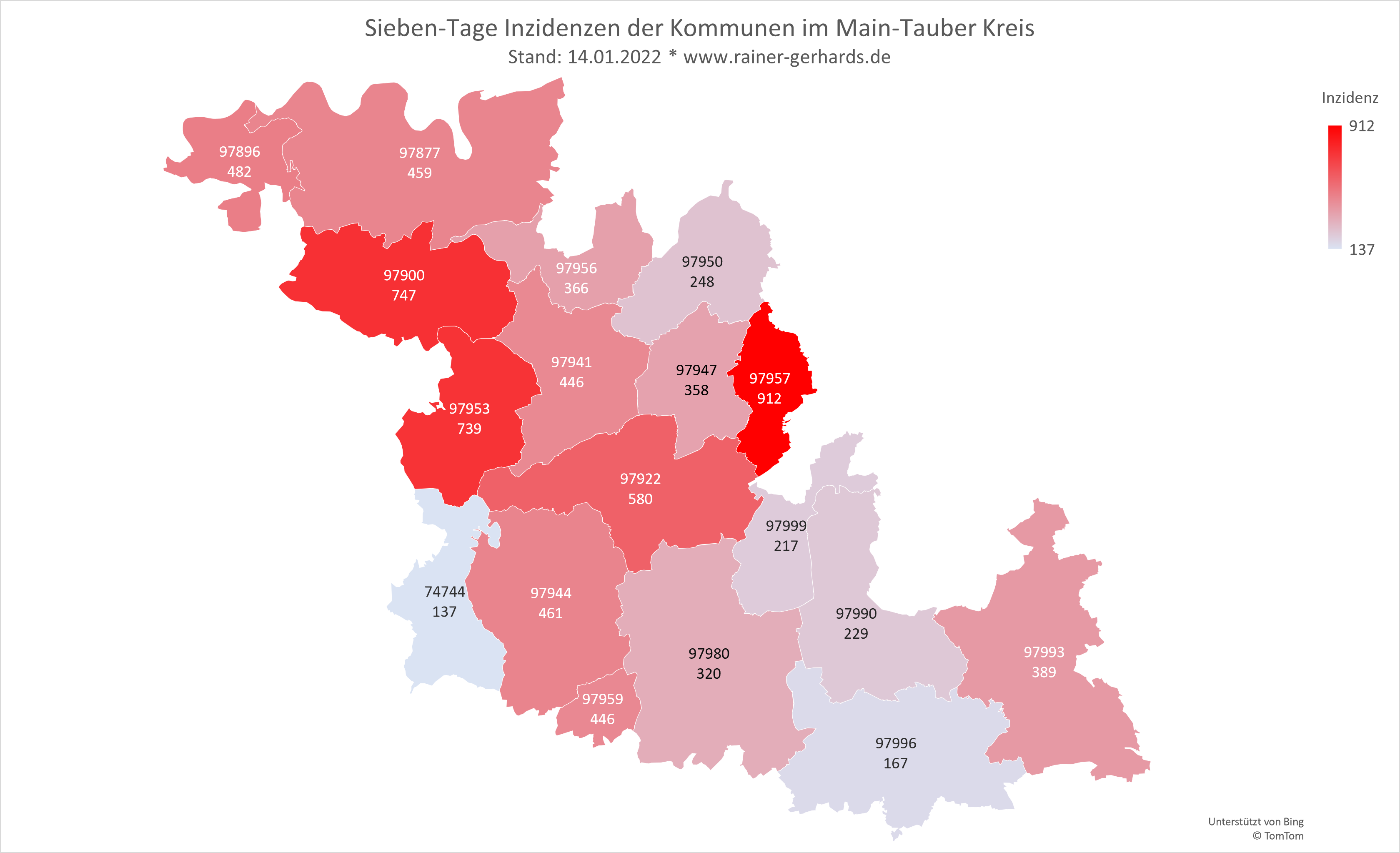 Corona-Fälle im Main Tauber Kreis