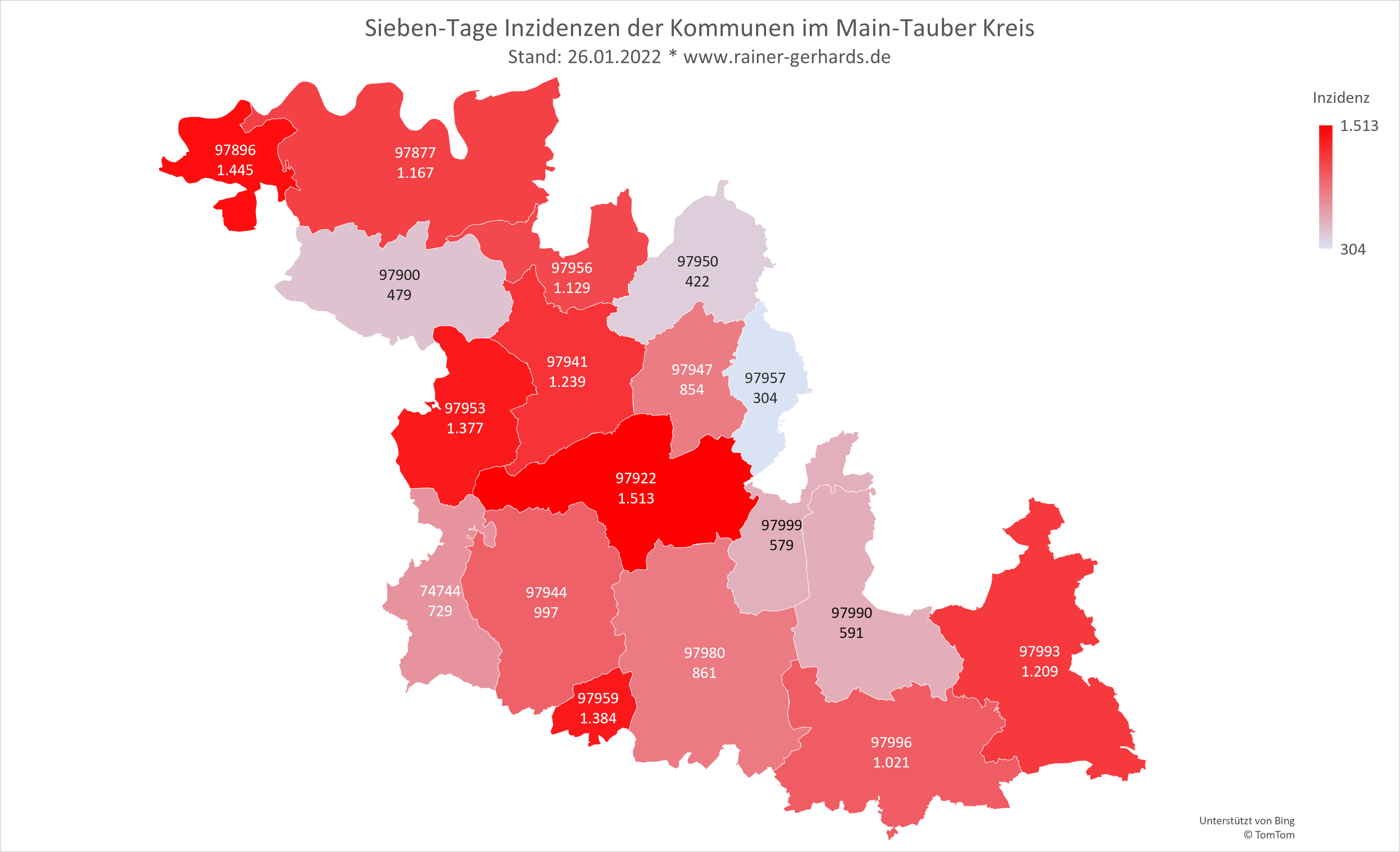 Corona-Fälle im Main Tauber Kreis