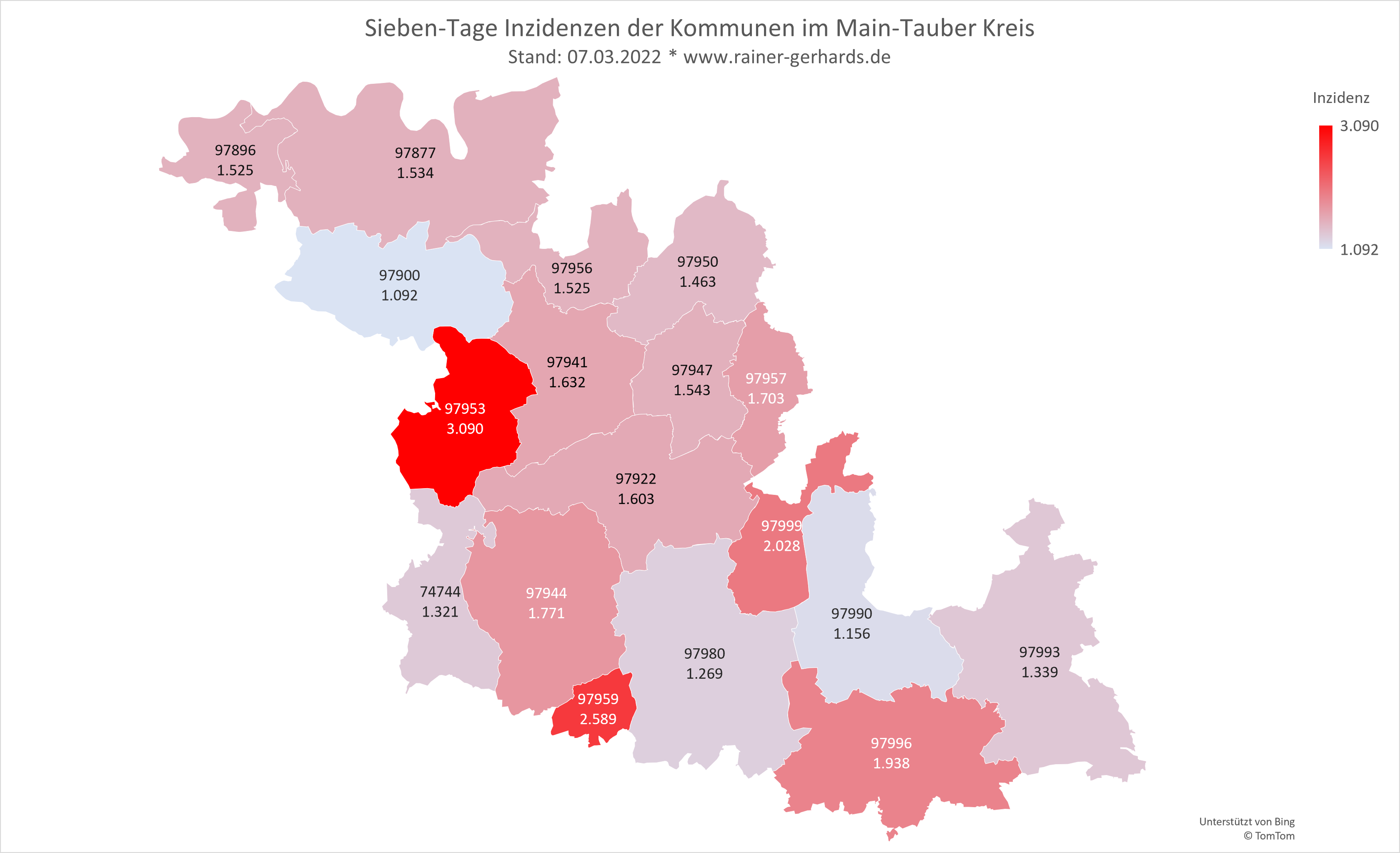Corona-Fälle im Main Tauber Kreis
