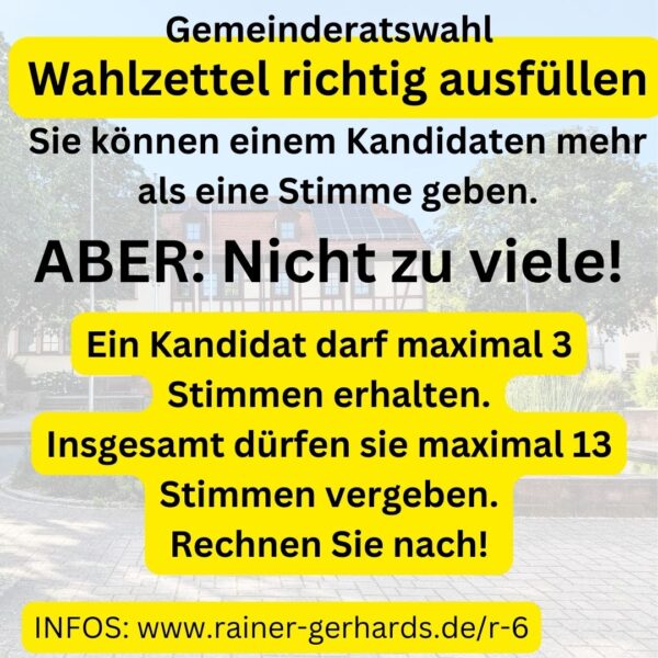 Ein Wahlfehler: es werden zu viele Stimmen vergeben.